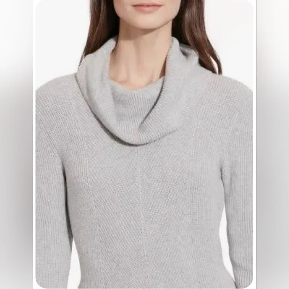 Lauren Ralph Lauren Gray Knit Turtleneck Sweater Dress Size Small